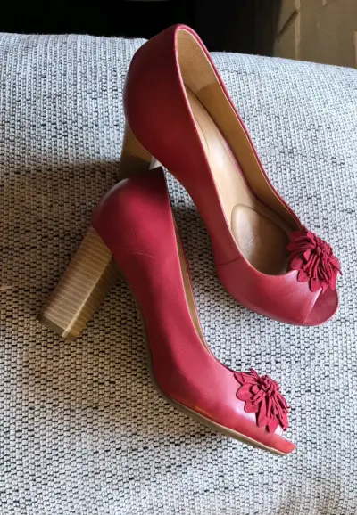 Zapatos de Tacón Rojo con Flor Gacel go  39 - miniatura 2