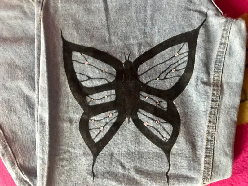 Jeans mom mujer con mariposa - 4