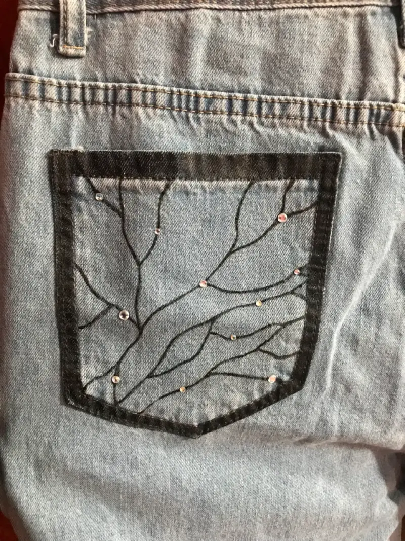 Jeans mom mujer con mariposa - 5