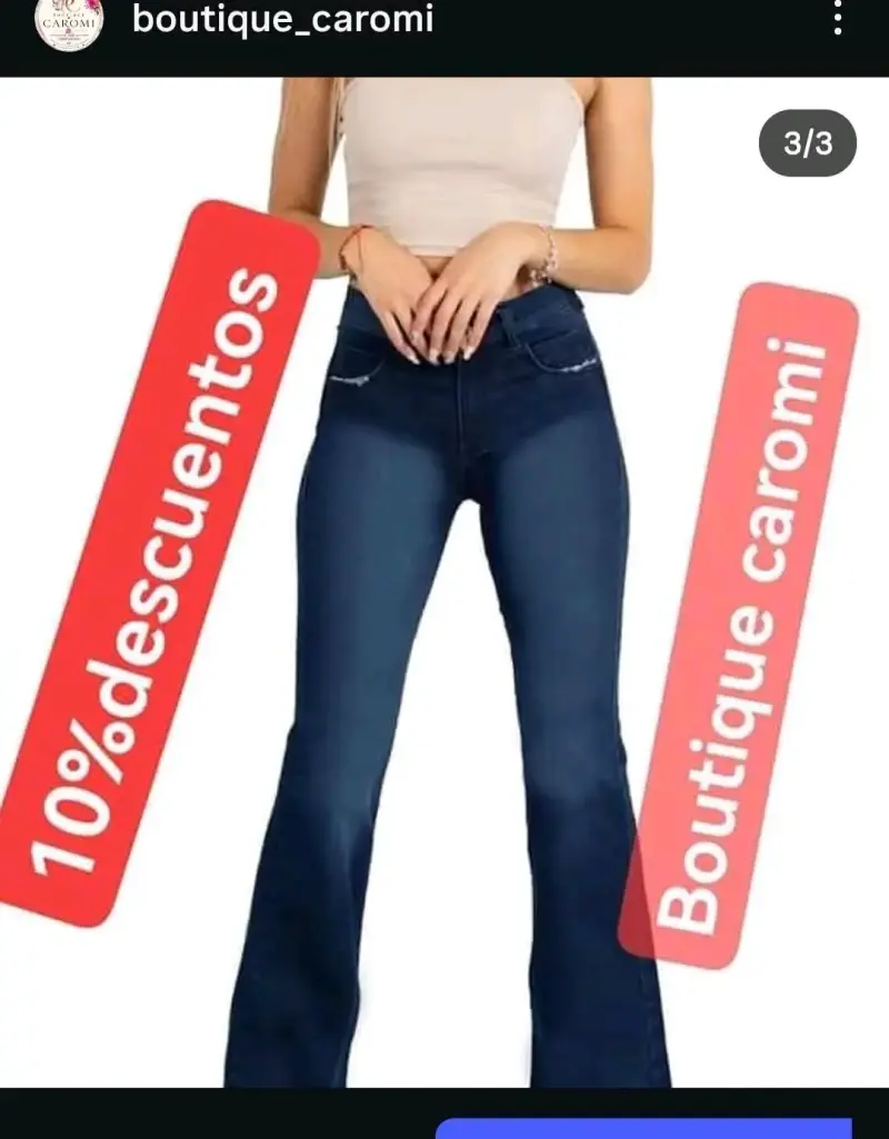 Jeans acampanados azul oscuro para mujer - 2
