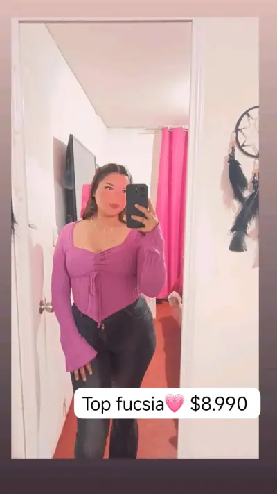 Top fucsia y verde lima con diseño ajustado - miniatura 1