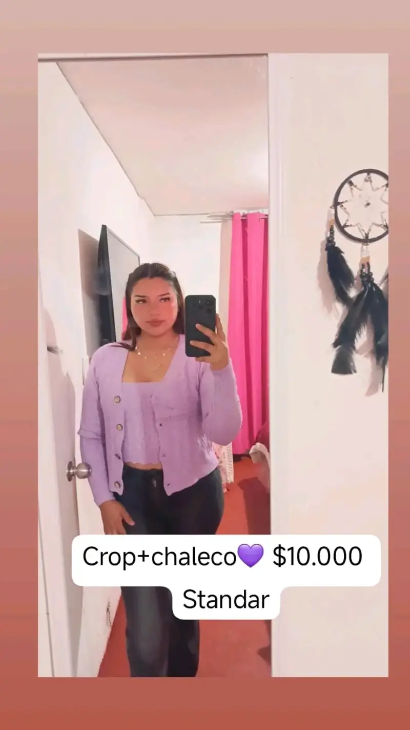 Conjunto Crop Top y Chaleco Lila