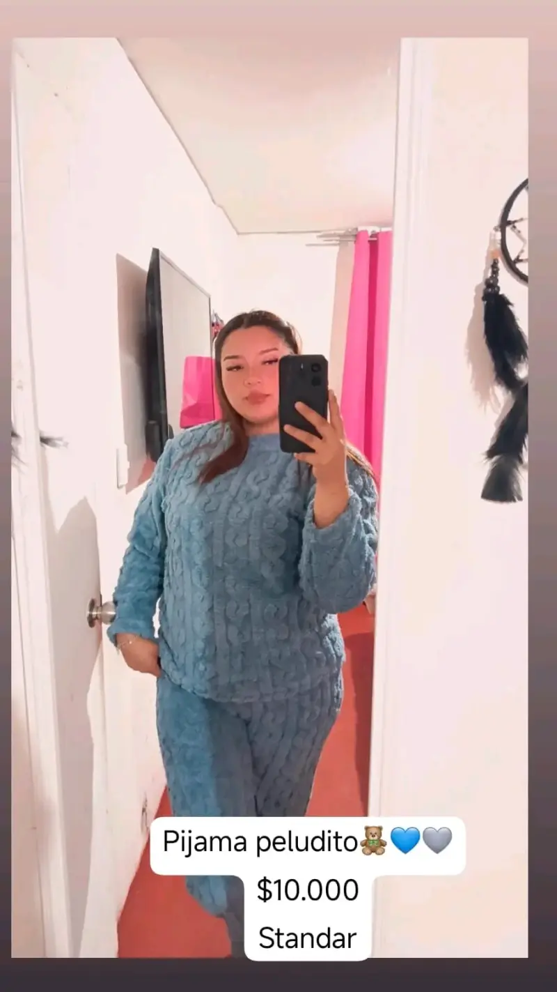 Pijama peludito azul para mujer