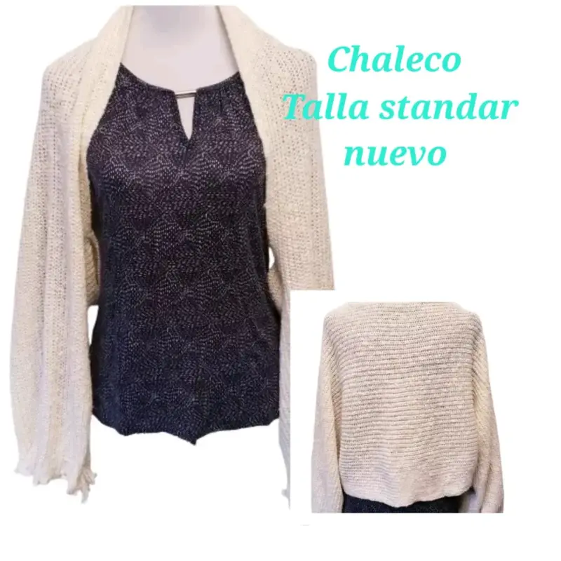 Chaleco tejido crudo talla estándar nuevo