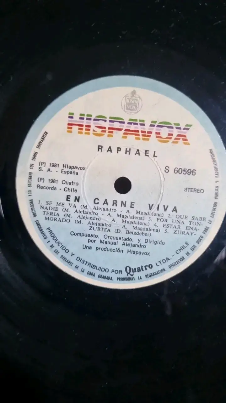 Vinilo Raphael En Carne Viva Hispavox - 3