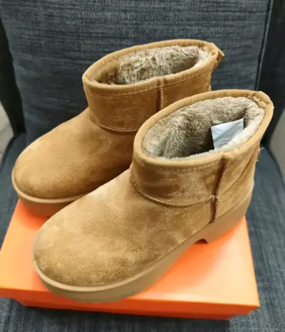 Pantubotas café caramelo N° 36, 1 uso, impecables - miniatura 2