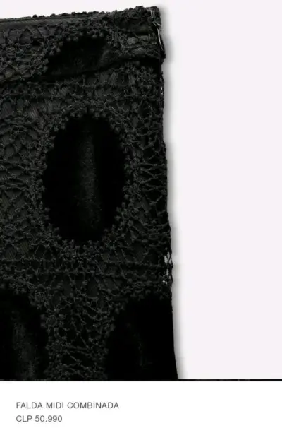 Falda midi negra con encaje ZARA xs - miniatura 3