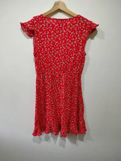 Vestido rojo floral Arizona. - miniatura 2