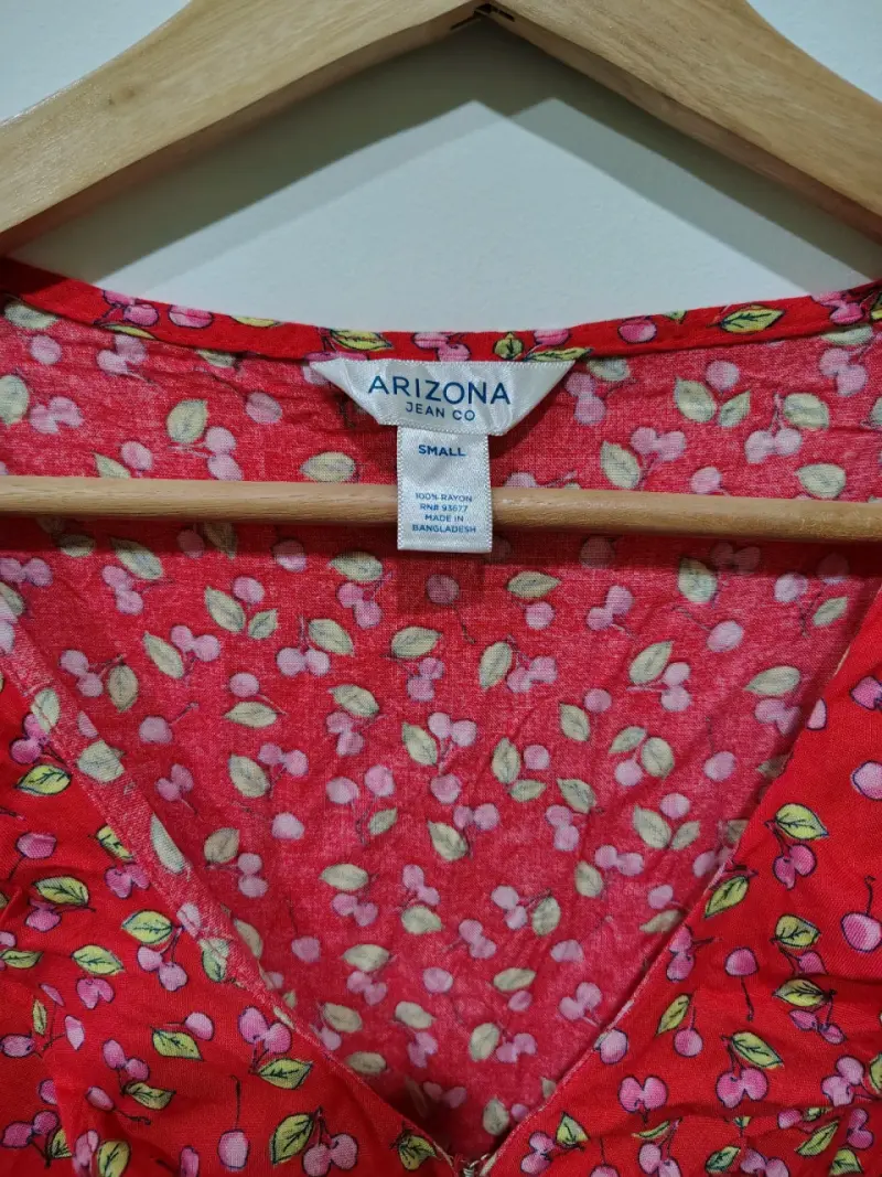 Vestido rojo floral Arizona. - 3