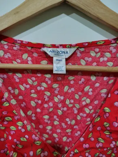 Vestido rojo floral Arizona. - miniatura 3