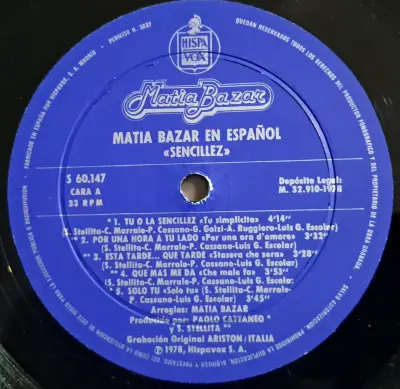 Vinilo Matia Bazar En Español Sencillez - miniatura 4