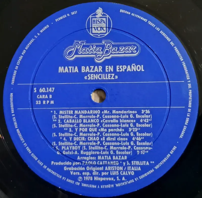 Vinilo Matia Bazar En Español Sencillez - 5