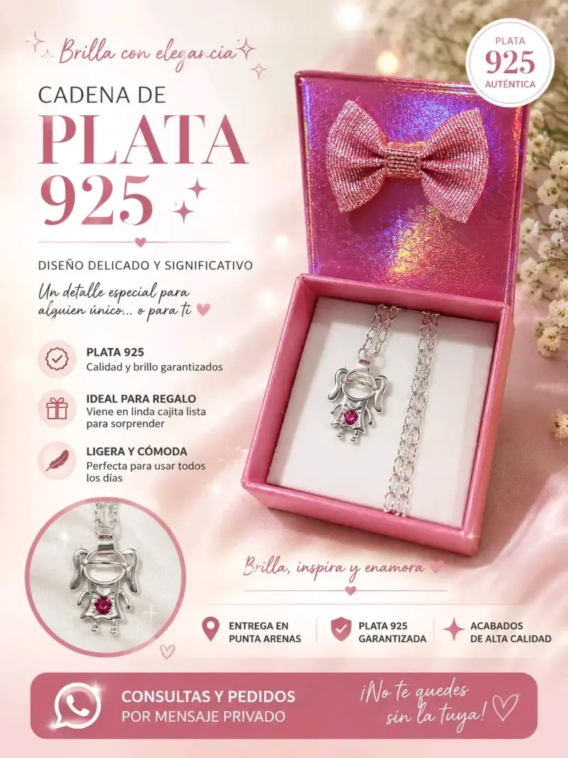 Cadena de Plata 925 con Colgante de Niña - 1