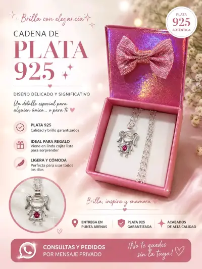 Cadena de Plata 925 con Colgante de Niña - miniatura 1
