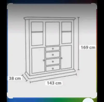 Vitrina blanca Tvilum Paris con puertas de vidrio - miniatura 3