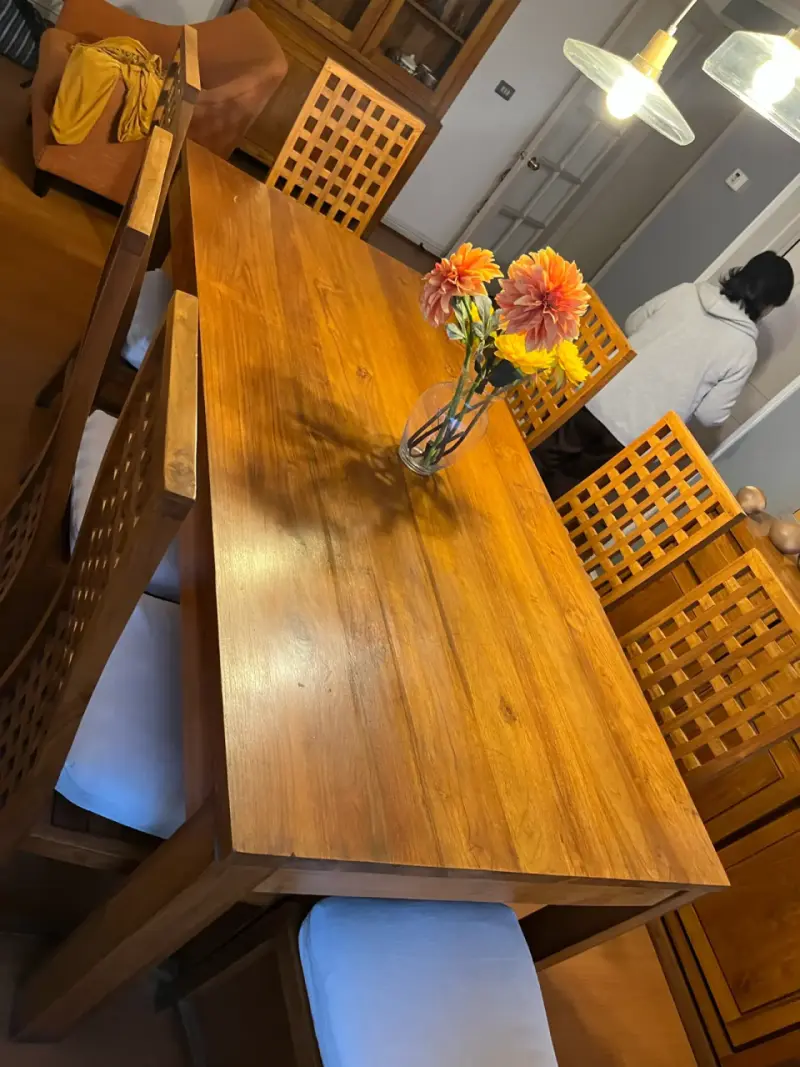 Juego de comedor de madera de teca para 8 personas - 3