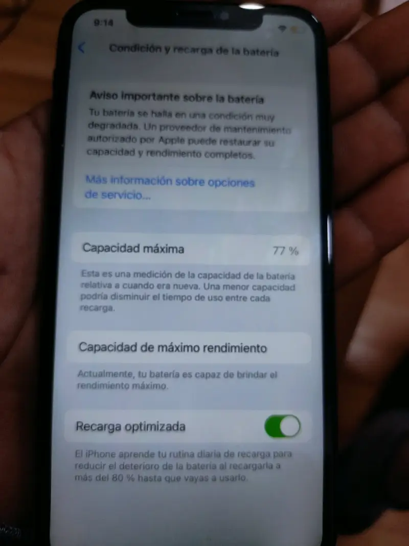 iPhone con batería degradada 77% - 1