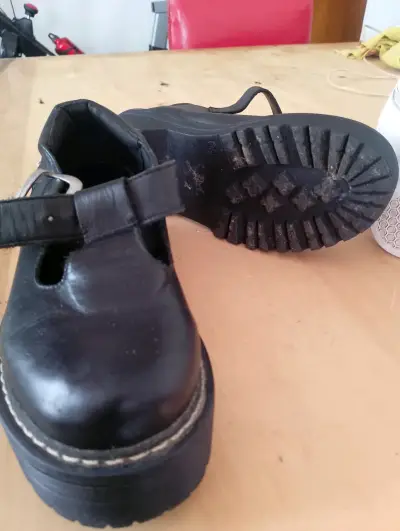 Zapatos de cuero negro con plataforma Cimoran - miniatura 2