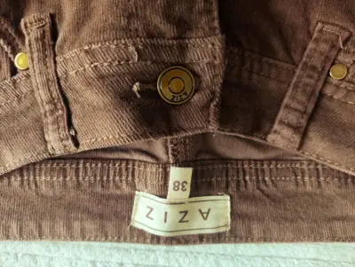 Pantalon cotele marrón Ziza talla 38 - miniatura 2