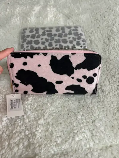 Billetera estampado vaca con cierre - miniatura 1