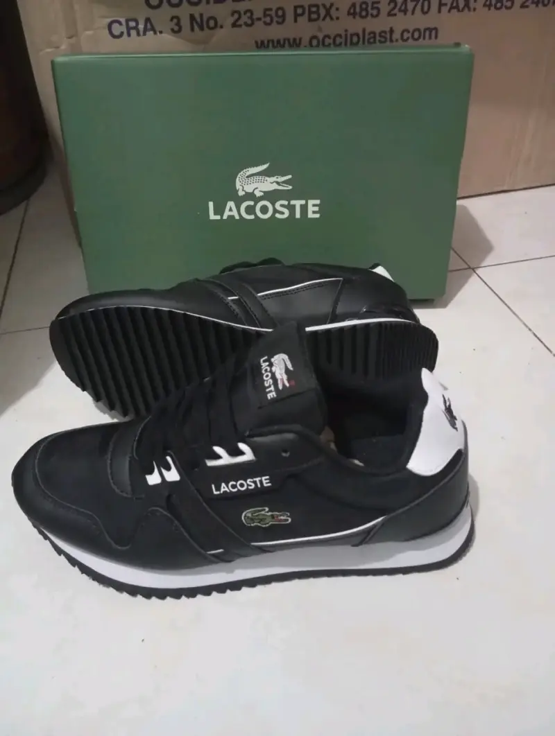 Zapatillas deportivas Lacoste blancas y negras - 2