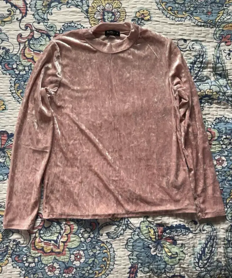 Polera de terciopelo rosa Evoque para mujer - 1