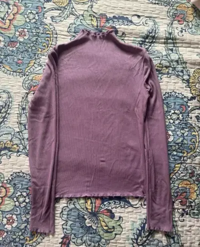 Polera de cuello alto morada para mujer - miniatura 1