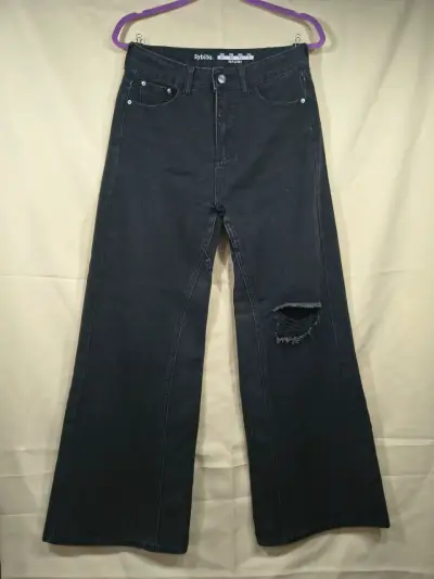 Jeans acampanados negros con diseño desgastado Sybilla Naomi - miniatura 1