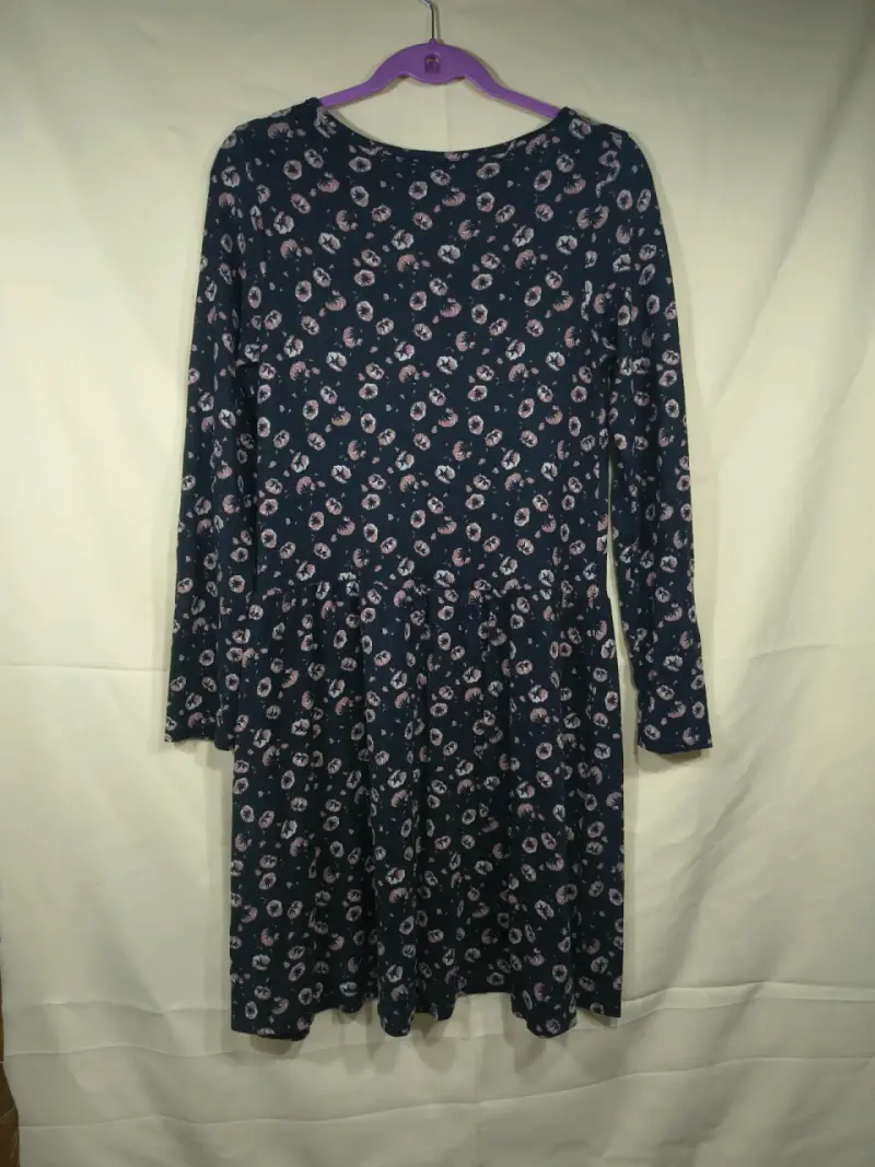 Vestido floral azul marino Gina manga larga - 2
