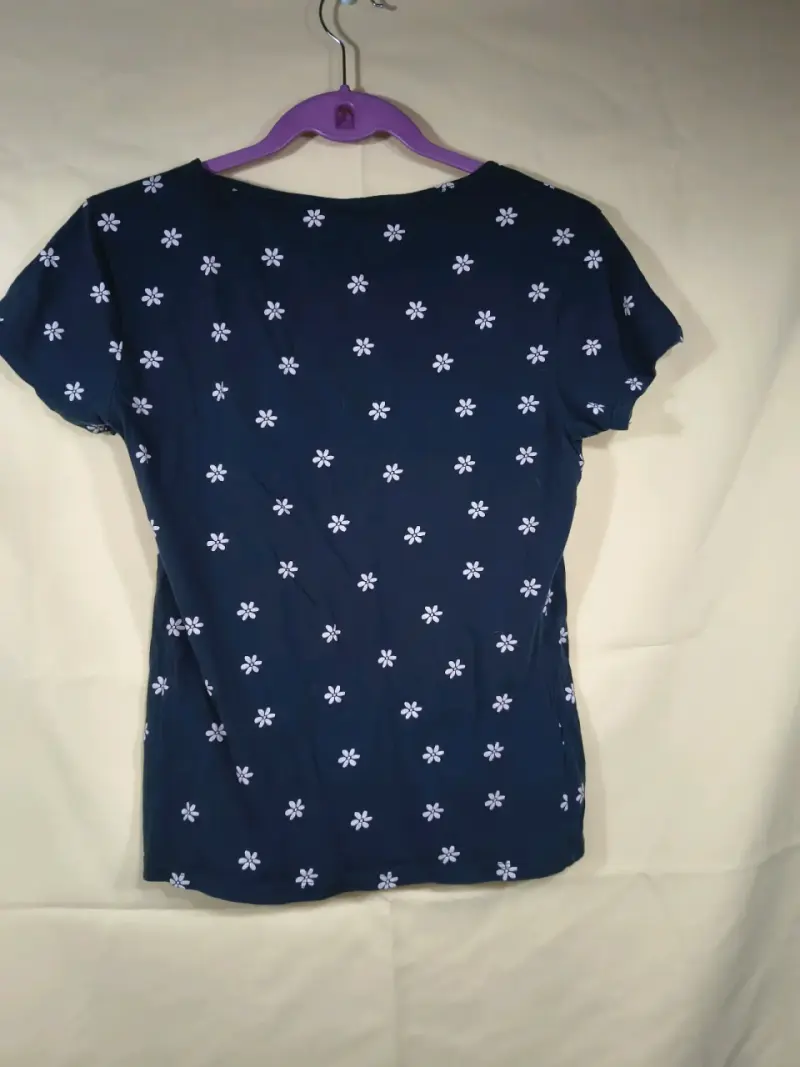 Polera azul con flores de Mango - 2