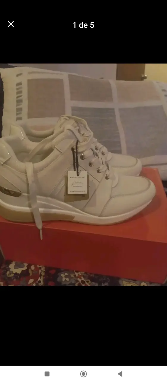 Zapatillas blancas de mujer con plataforma - 2