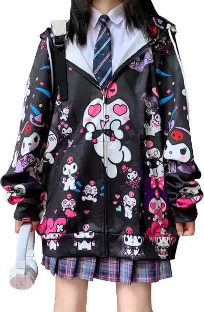 Polerón estampado Kuromi y My Melody talla M - miniatura 1