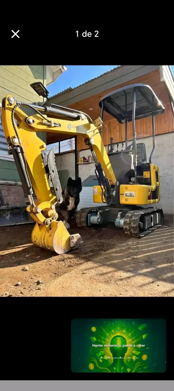 Miniexcavadora Altmann amarilla en buen estado - 2