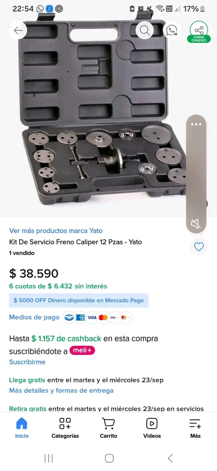 Kit de Servicio Freno Caliper 12 Piezas Yato
