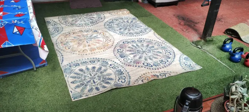 2 Alfombra multicolor estilo patchwork Kelim - 5