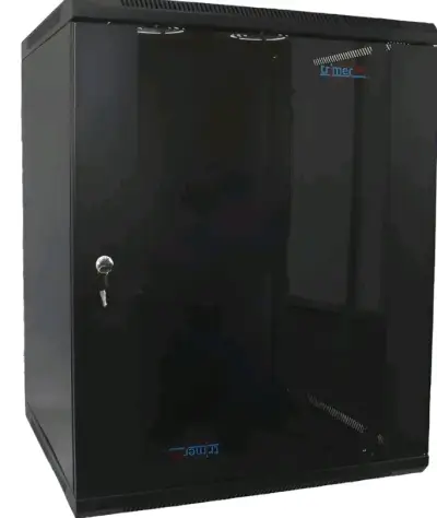 Gabinete Rack de Pared Negro con Llave - miniatura 1