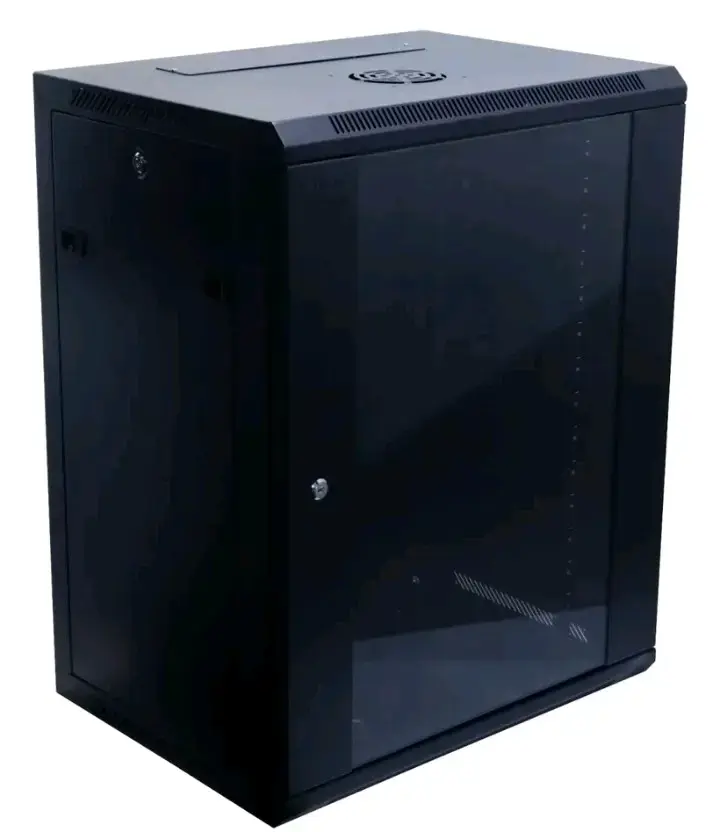 Gabinete Rack de Pared Negro con Llave - 2
