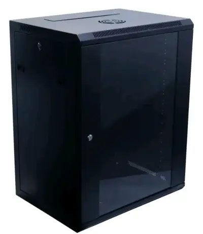 Gabinete Rack de Pared Negro con Llave - miniatura 2