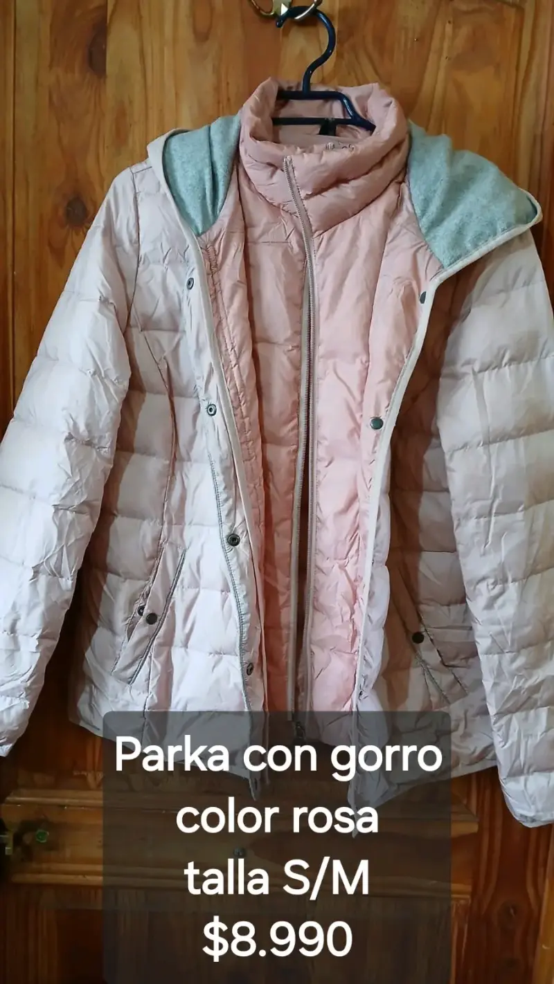 Chaqueta café con cierre lateral talla S - 2