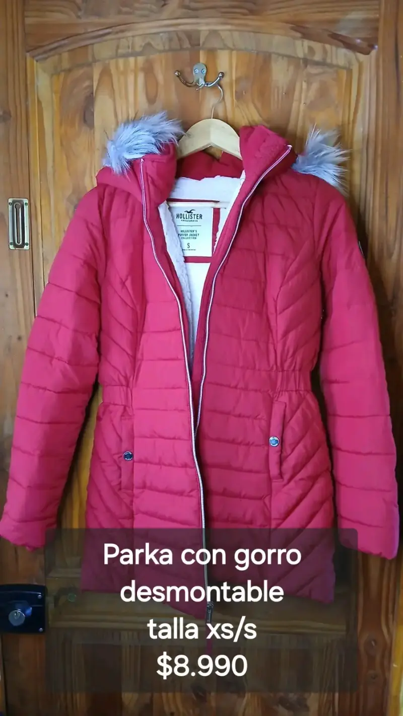 Chaqueta café con cierre lateral talla S - 3