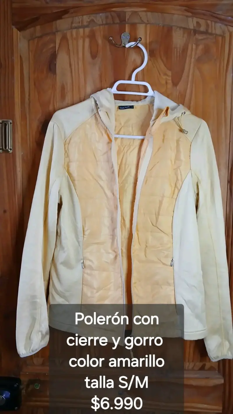 Chaqueta café con cierre lateral talla S - 4