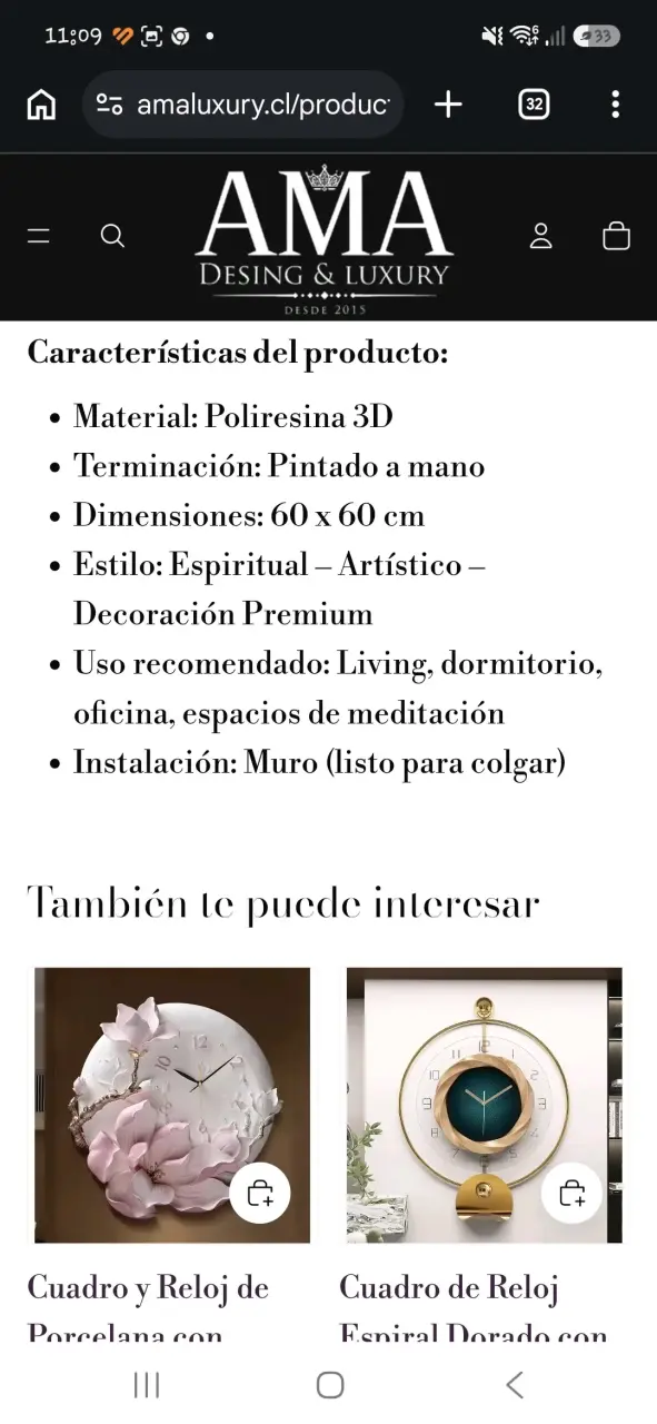 Reloj de Pared Decorativo 3D Espiritual - 2