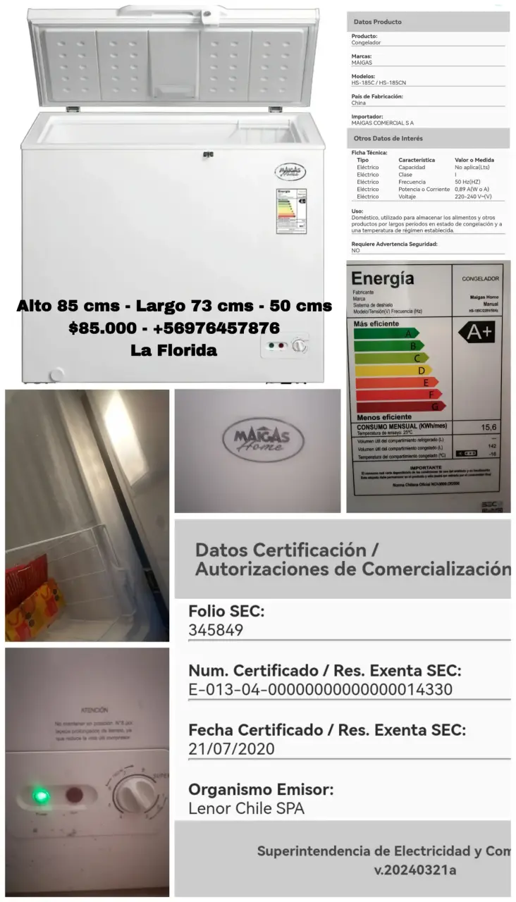 Congelador Maigas Home HS-185CN A+