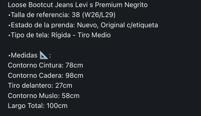 Jeans Levi's Loose Boot Mezclilla Rígida - 3