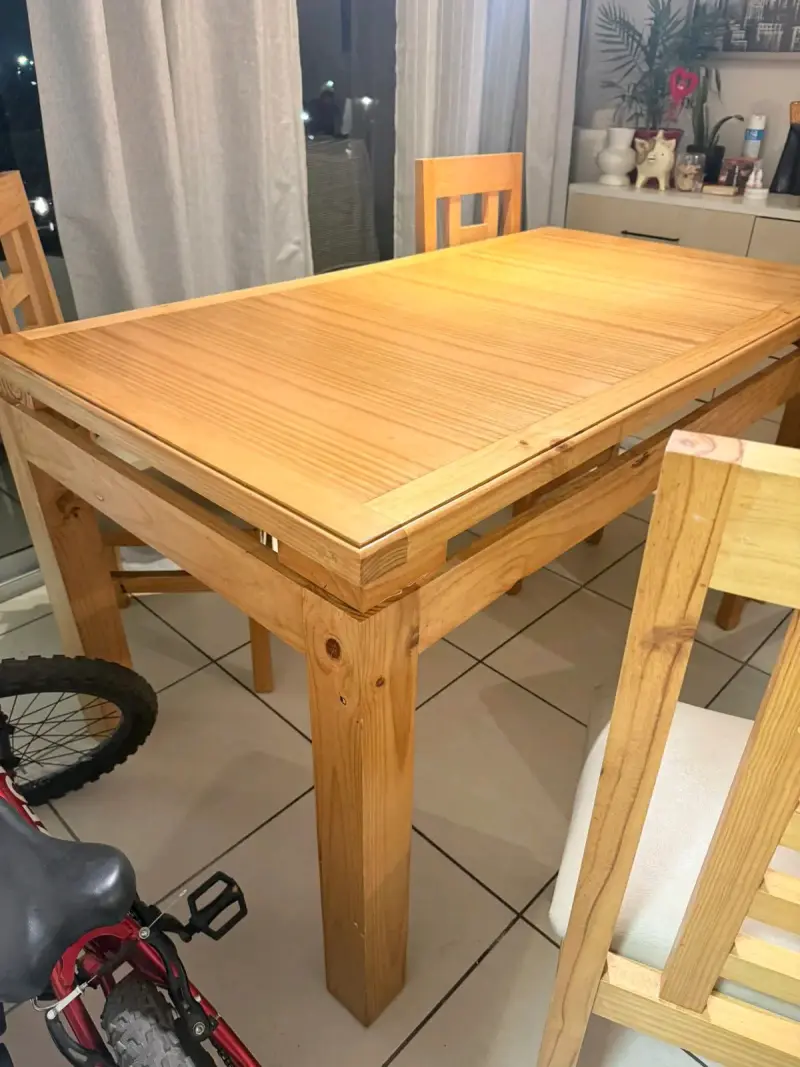 Juego de comedor de madera con 6 sillas - 3