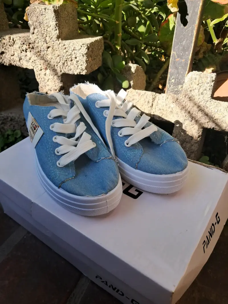 Zapatillas de lona azul casuales para mujer - 1