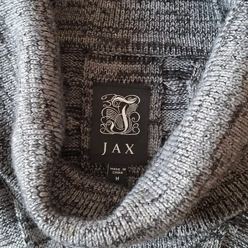 Vestido de punto gris con cuello alto M - 4