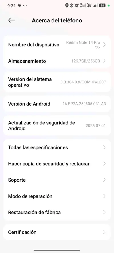 Smartphone Redmi Note 14 Pro 5G con 126GB - miniatura 2