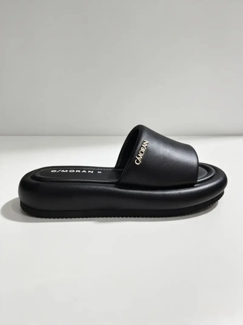 Sandalias negras de cuero C/moran - 2