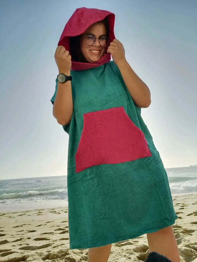 Poncho de Playa con Capucha y Bolsillo - 4